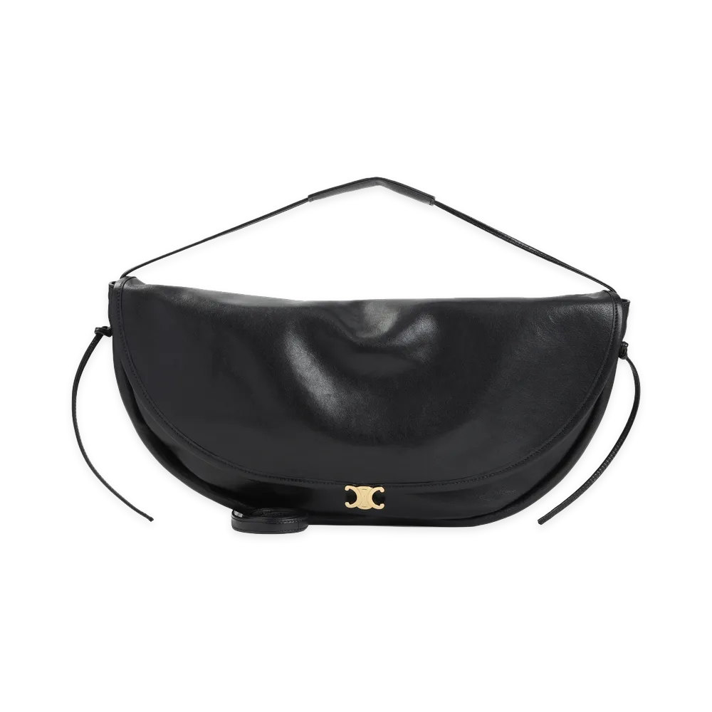 CELINE Halfmoon Soft Lamb Leather Handbag "Black"