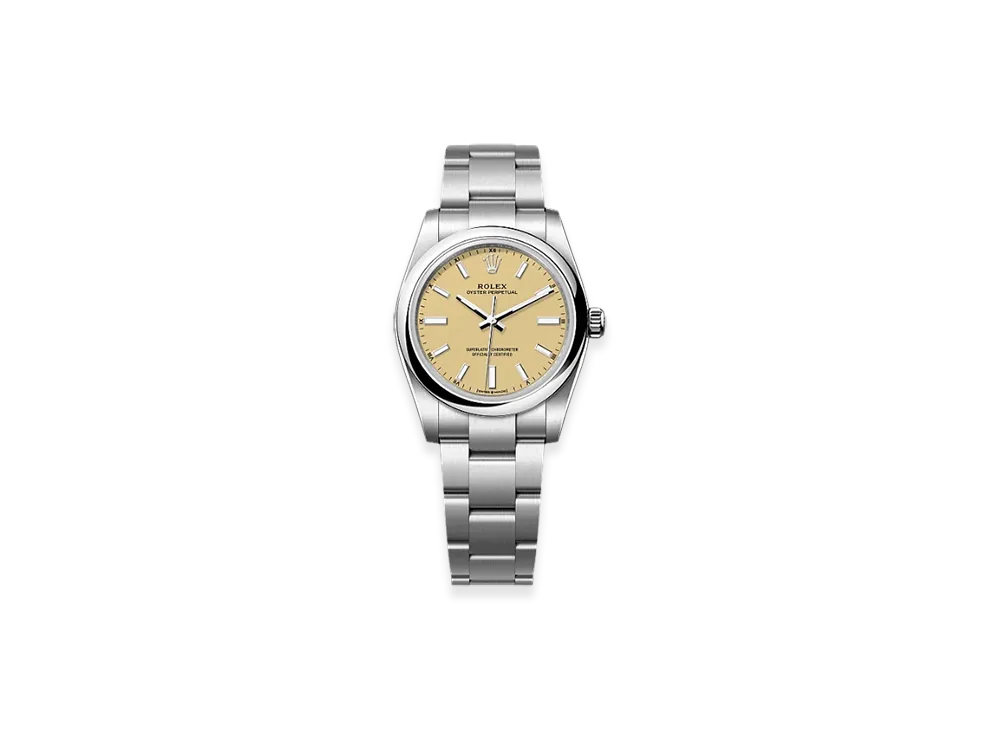 ROLEX Oyster Perpetual 34mm Oystersteel 124200 "Beige"