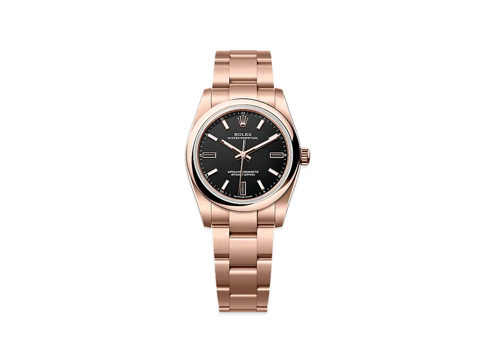 ROLEX Oyster Perpetual 34 Everose Gold "Black"