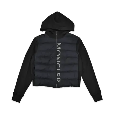 MONCLER Logo Print Zip Up Cardigan "Black" J20938G00020809KZ999