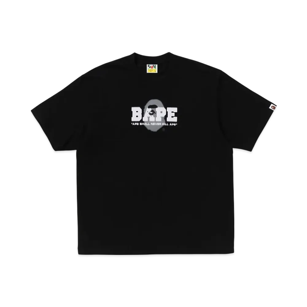 A BATHING APE Graffiti Logo Relaxed Fit Tee "Black"
