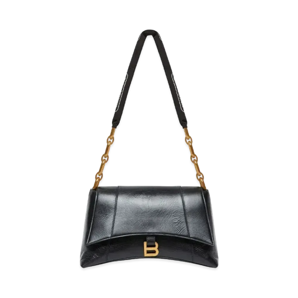 BALENCIAGA Downtown Medium Shoulder Bag With Chain "Black"