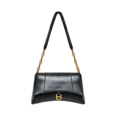 BALENCIAGA Downtown Medium Shoulder Bag With Chain "Black"