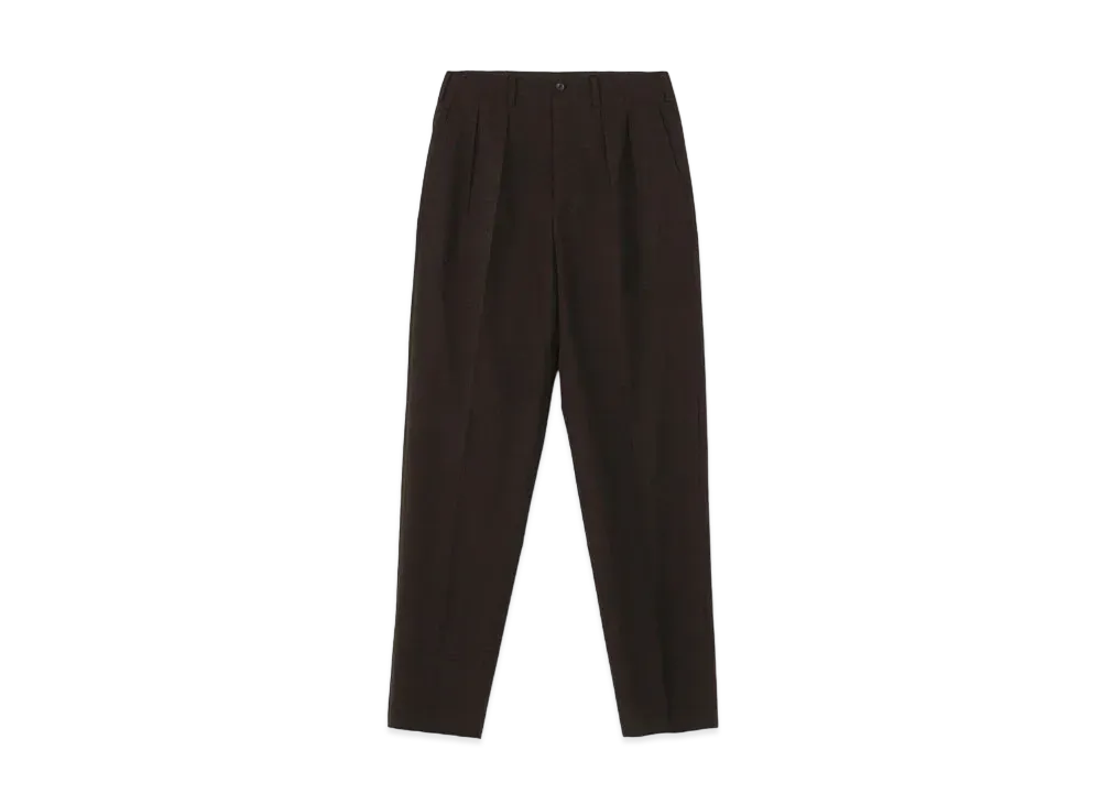 Yohji Yamamoto Pour Homme COSTUME D'HOMME WOOL SOFT 2TUCK PANTS "Dark Brown"
