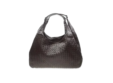 Bottega Veneta Lambskin Hand Bag "Dark Brown"