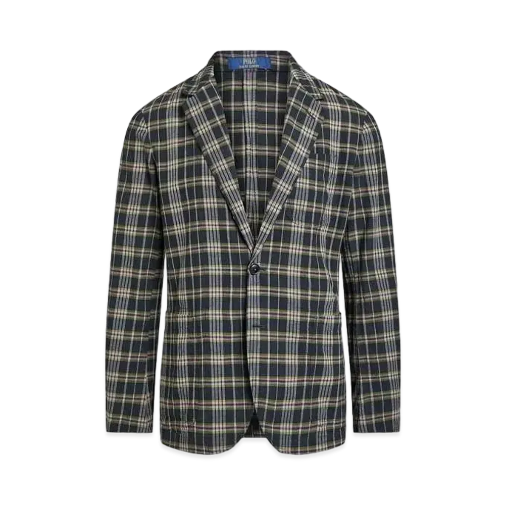 Polo Ralph Lauren Indigo Plaid Cotton Sport Coat "Multi"