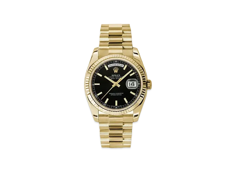 ROLEX Day-Date 36 Black Dial 128238