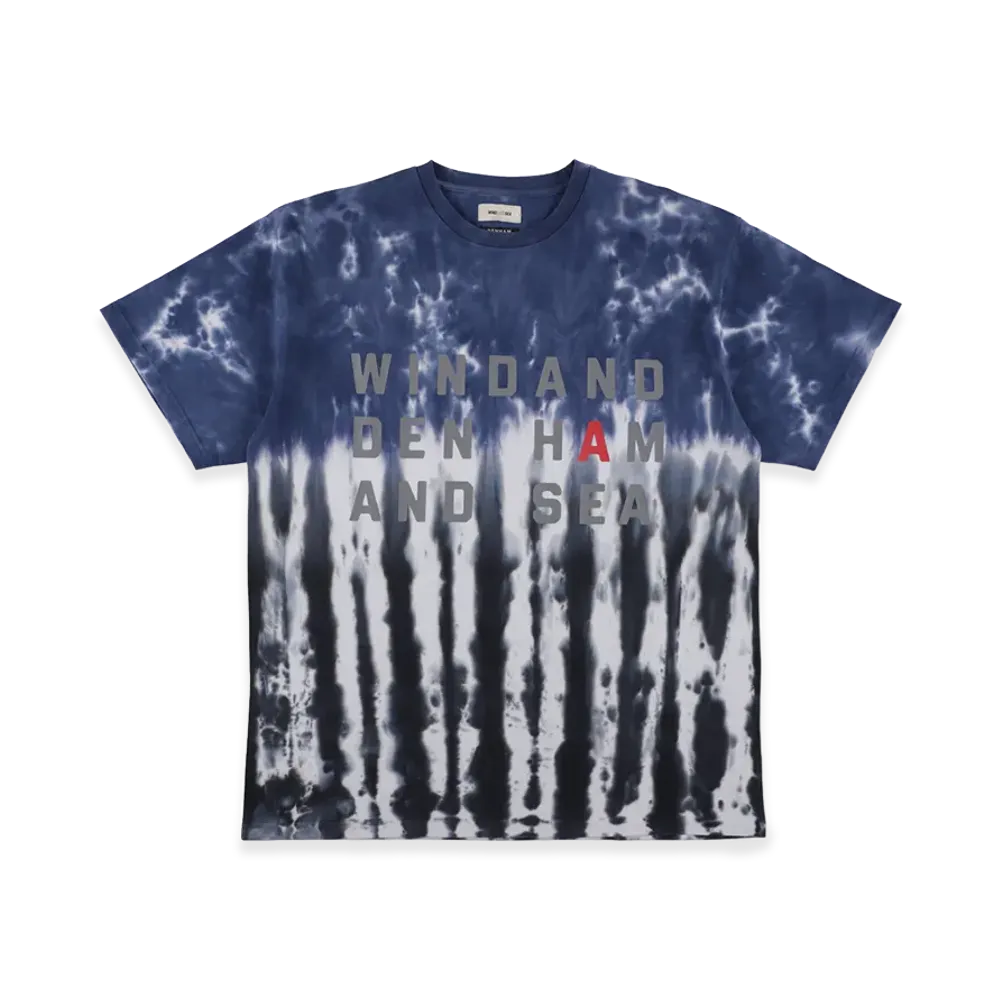WIND AND SEA x DENHAM Stripe Tye Dye Tee "Charcoal"