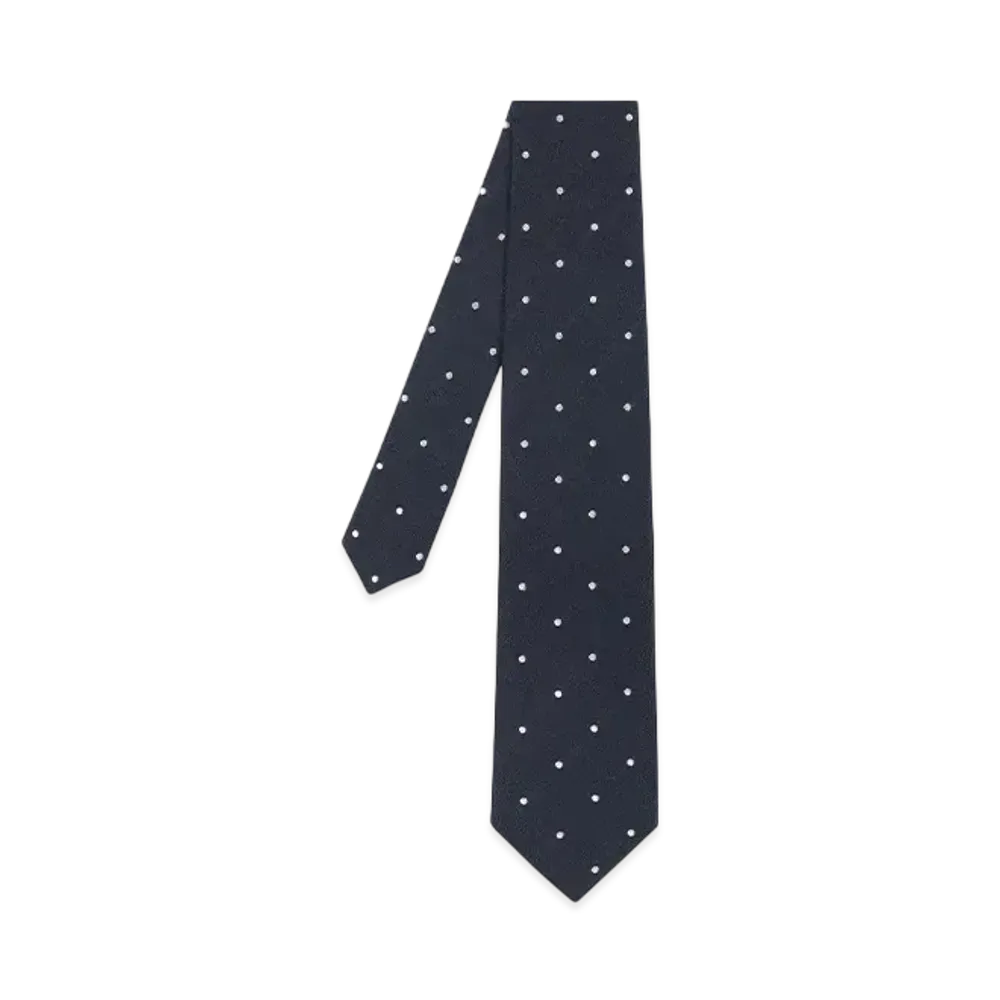 Paul Smith Dotted Linen Tie "DarkBlue"