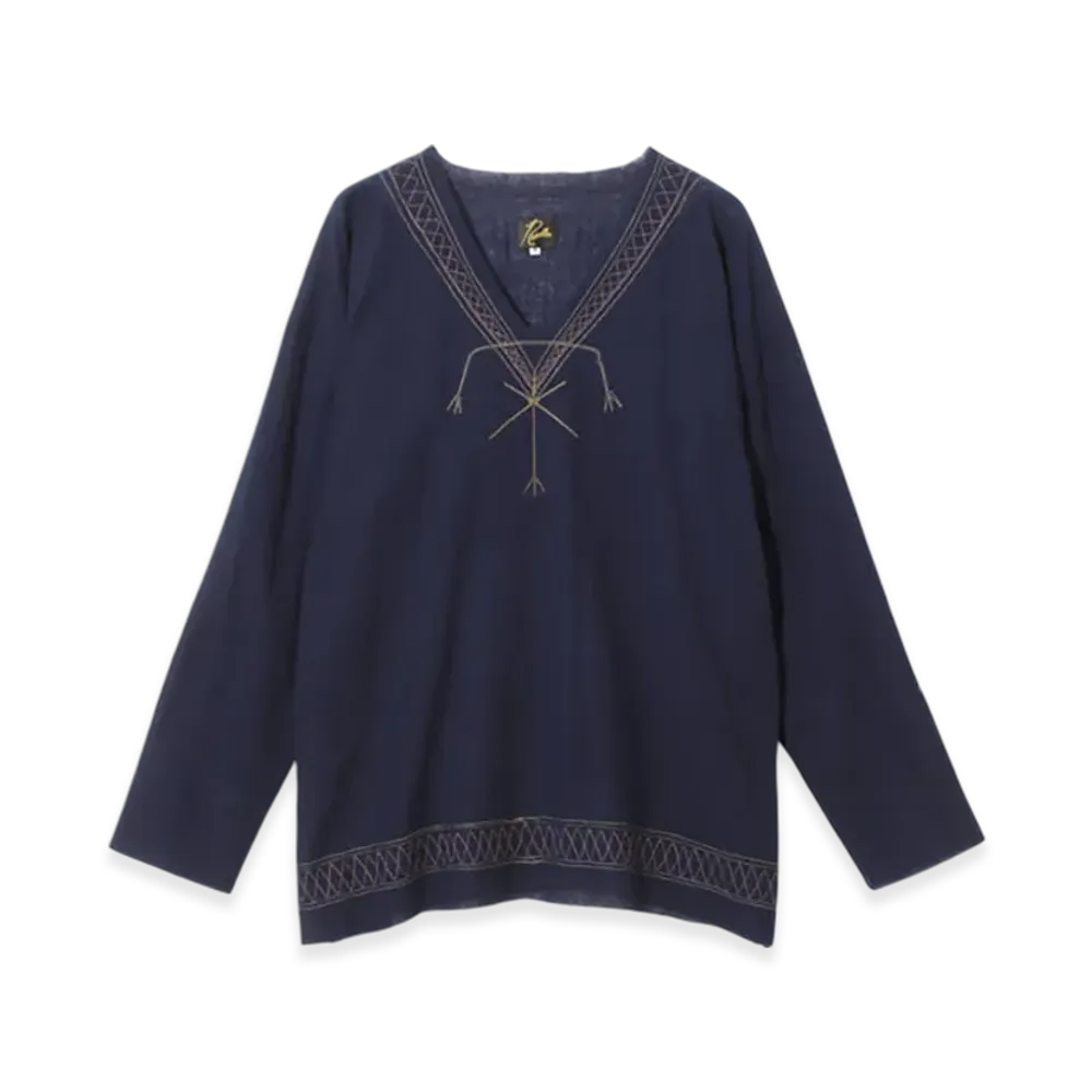 NEEDLES Tunic Shirt - Wool Gauze "Navy"