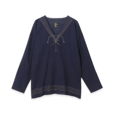 NEEDLES Tunic Shirt - Wool Gauze "Navy"