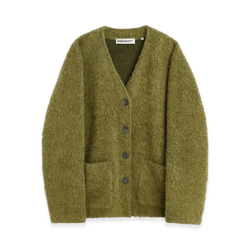 OUR LEGACY Women's Cardigan "Fresh Moss Tumble Wool"