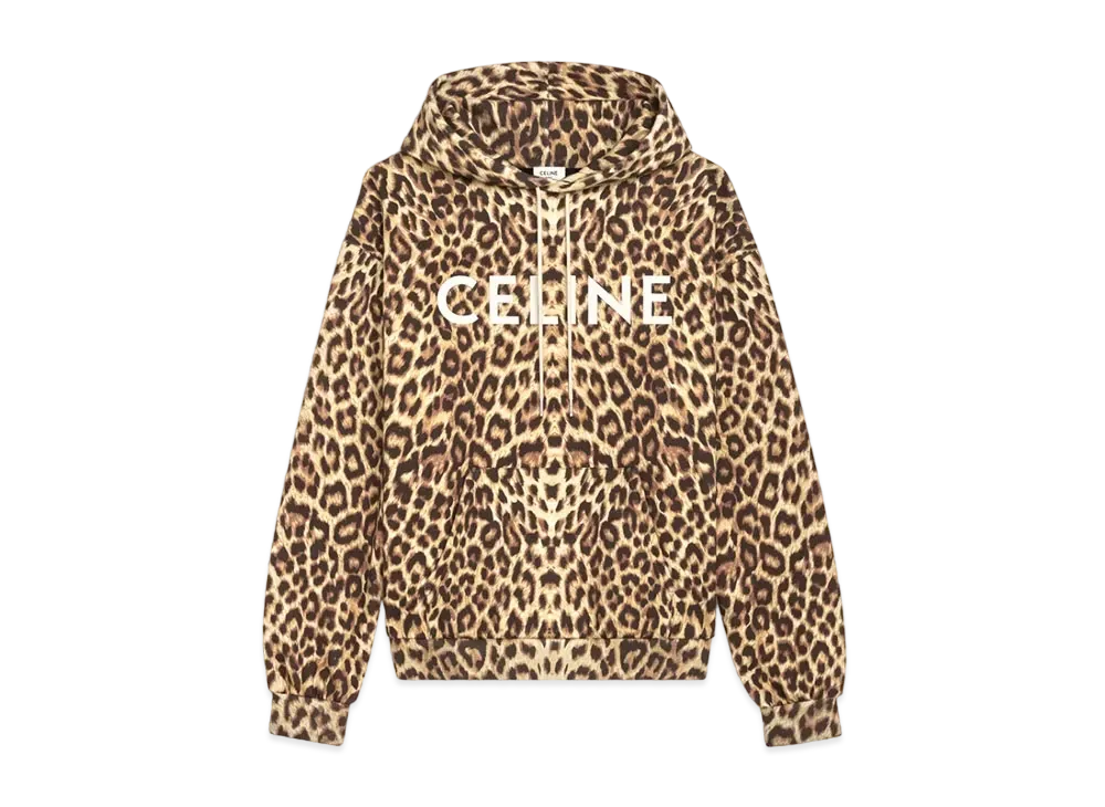 セリーヌ プリント ルーズスウェットシャツ / コットン "レオパード" 2Y321519M.19LE