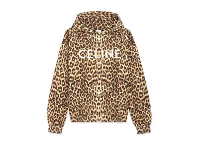 CELINE Printed Loose Sweatshirt / Cotton "Leopard"