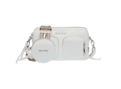 MIU MIU Pantentna Plack Shoulder Bag "White"