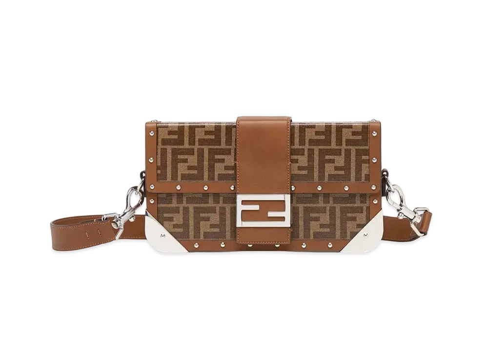 FENDI Baguette Trunk Medium Fabric Bag "Brown"