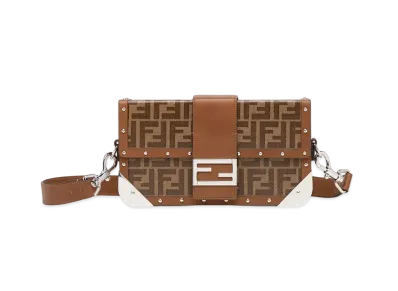 FENDI Baguette Trunk Medium Fabric Bag "Brown"