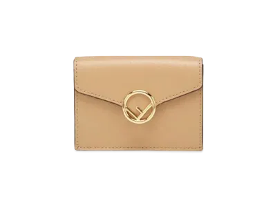 FENDI Micro Three-Fold Wallet Leather Wallet "Beige"