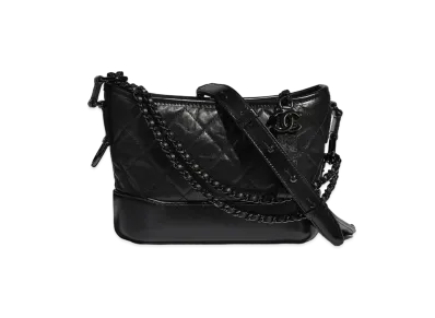 CHANEL Gabriele Du Chanel Small Hobo Bag Aged Calfskin & Smooth Calfskin "Black"
