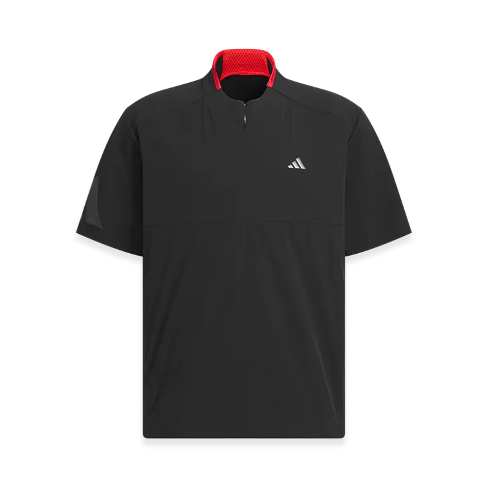 adidas Golf Adizero Water-Repellent Half-Zip Short-Sleeve Window "Black"