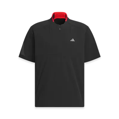 adidas Golf Adizero Water-Repellent Half-Zip Short-Sleeve Window "Black"