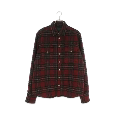 Chrome Hearts Work Dog Filling Check L/S Shirt "Bordeaux/Black"