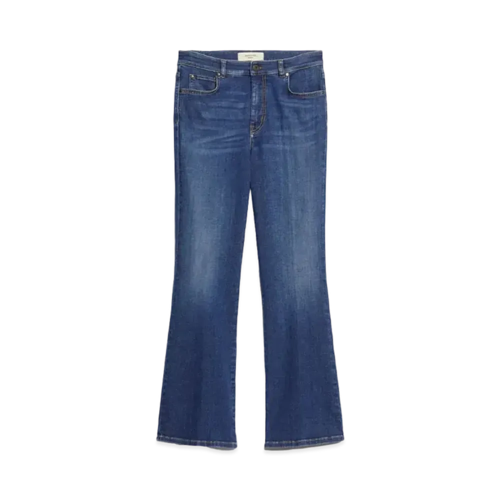 Max Mara Papallo Cotton Cropped Denim Pants "Navy"