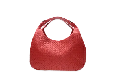 Bottega Veneta Lambskin Hand Bag "Red"