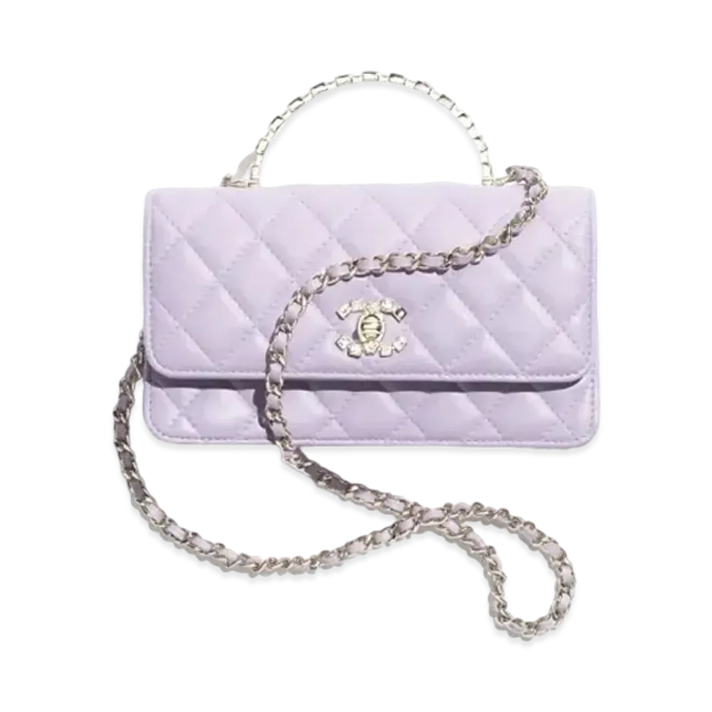 CHANEL Clutch with ChainLambskin Strass "Lilac"