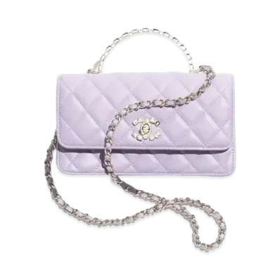 CHANEL Clutch with ChainLambskin Strass "Lilac"
