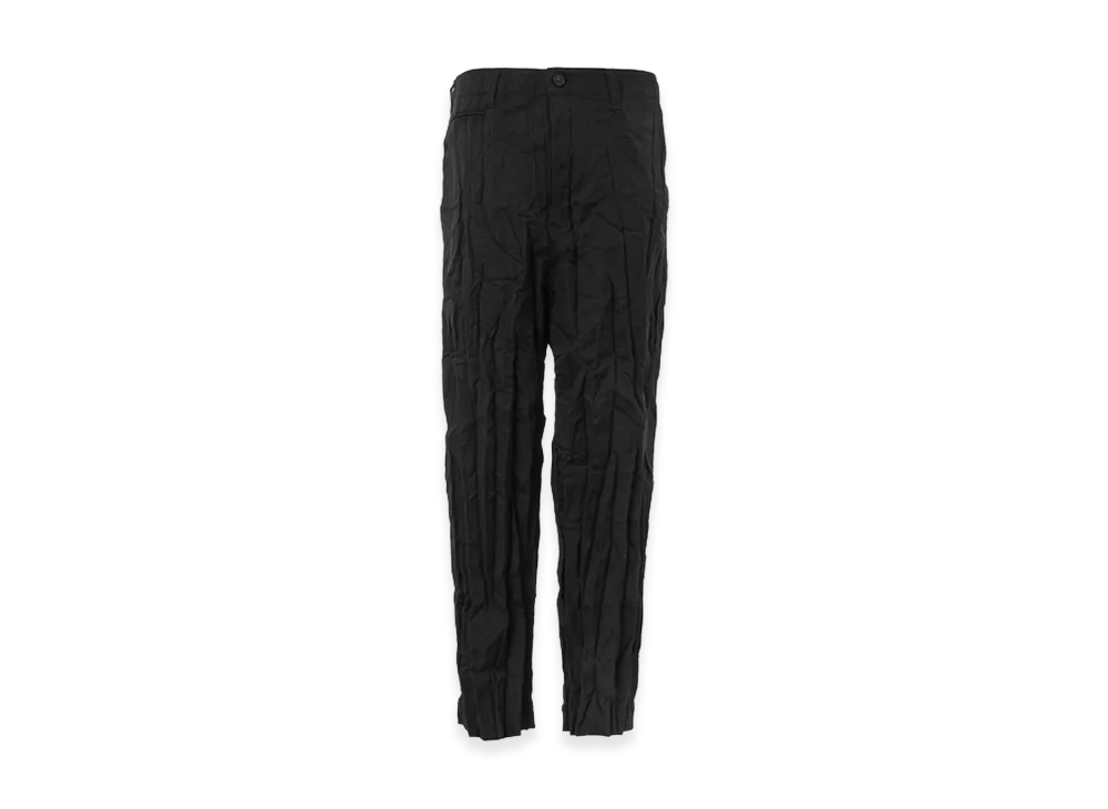 COMME des GARCONS HOMME Wool Polyester Twill Shrink Pants "Black"