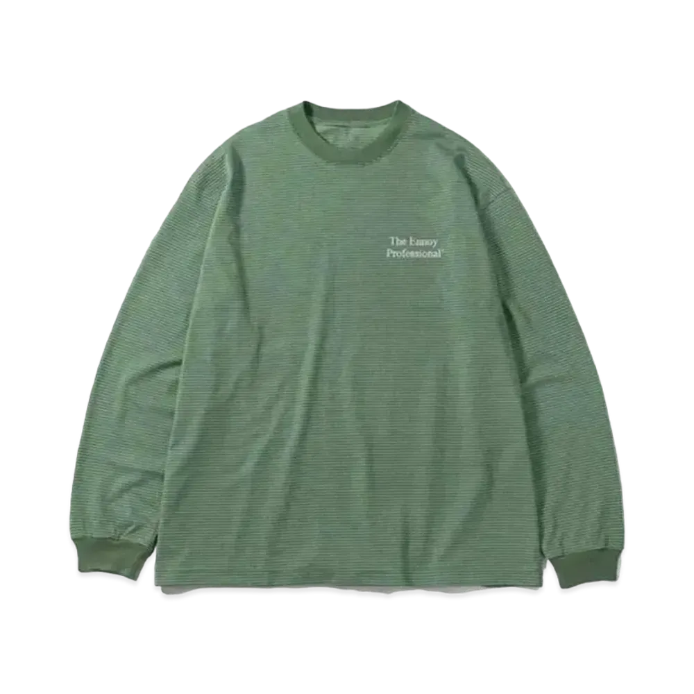 ENNOY 21AW L/S Border Tee "Green" AW21BRENCT01AM