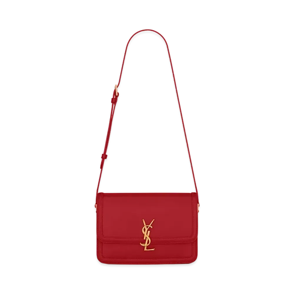 Saint Laurent Solferino Medium Satchel In Box Saint Laurent Leather "Eros Red"