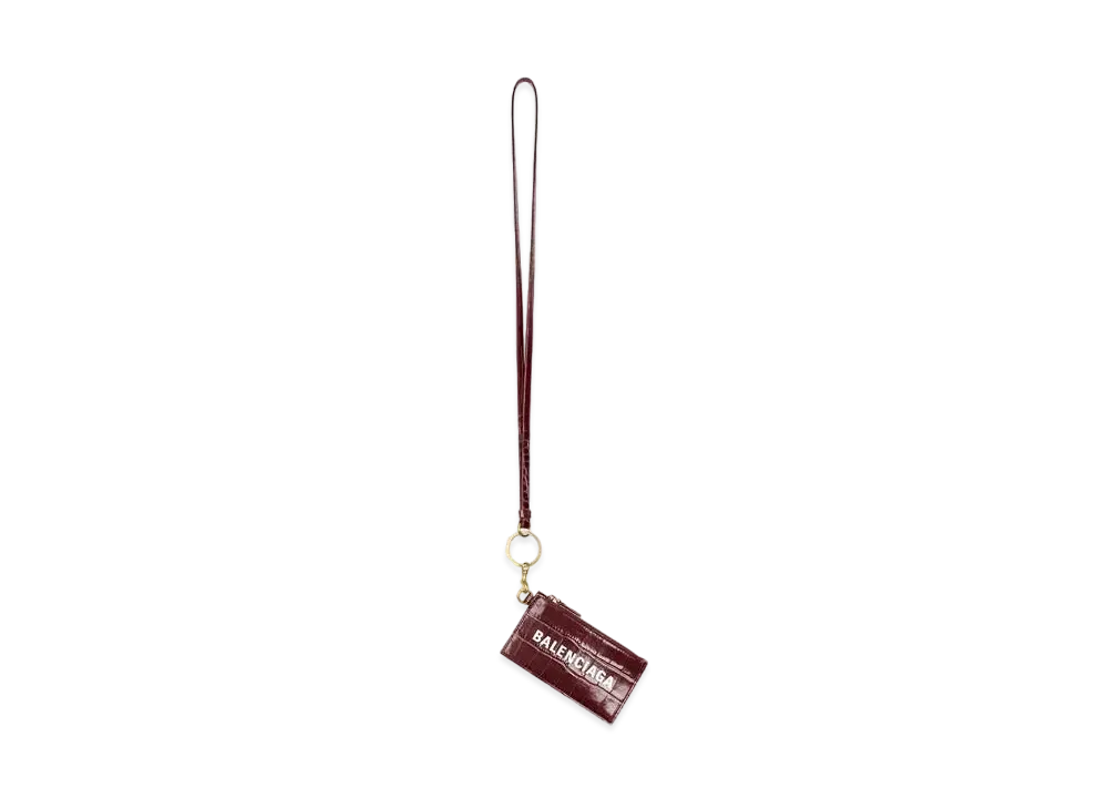 BALENCIAGA Cash Card Case On Keyring "Red"