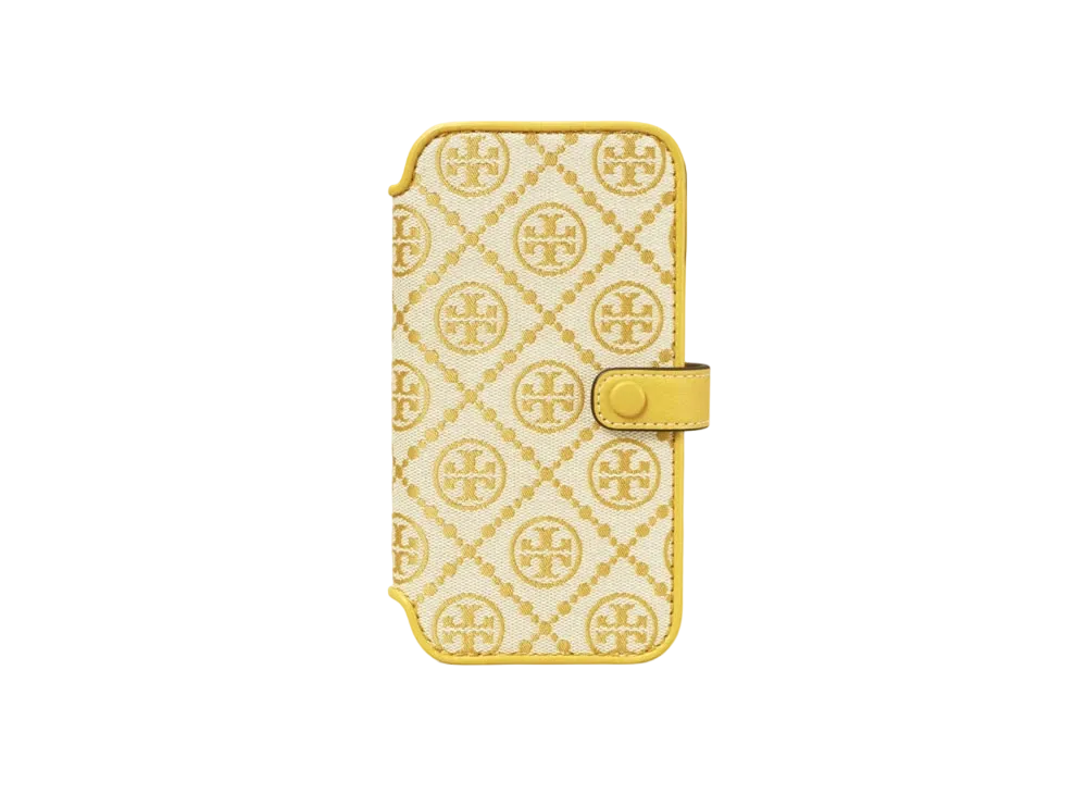 Tory Burch T Monogram Jacquard Folio for iPhone 12 Pro Max "Goldfinch"
