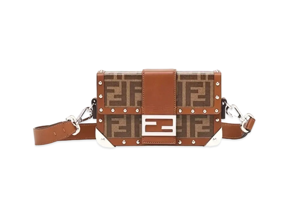 FENDI Baguette Trunk Small Fabric Bag "Brown"
