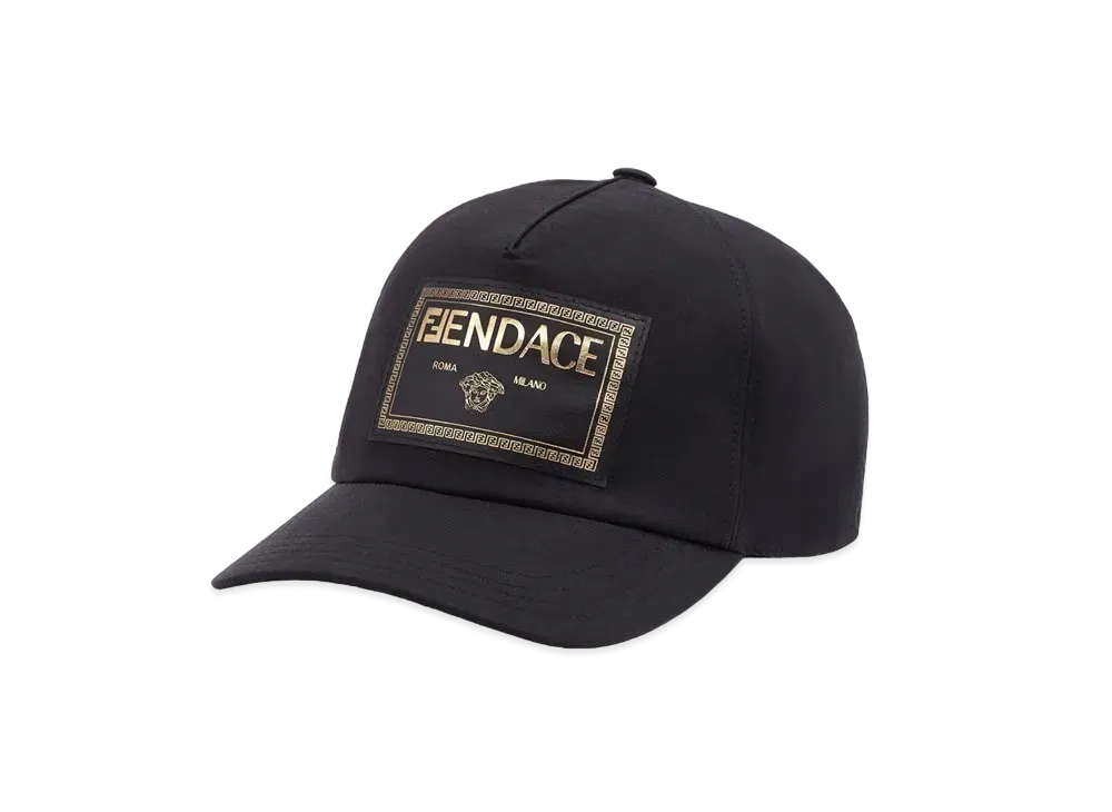 FENDI x Versace Fendace Black Canvas Logo Baseball Cap "Black"