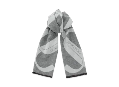 Jimmy Choo Jordyn Wool Scarf With JC Logo "Dusk"