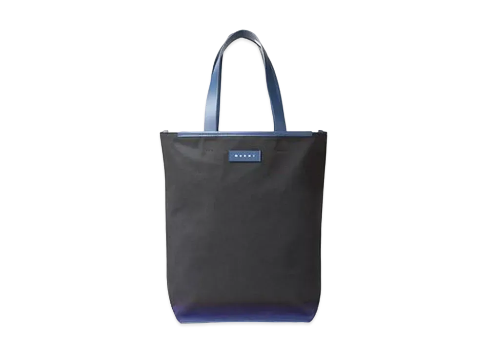 Marni North South Cotton Canvas Shopping Bag with Outline Sprayed Motif "Blue"