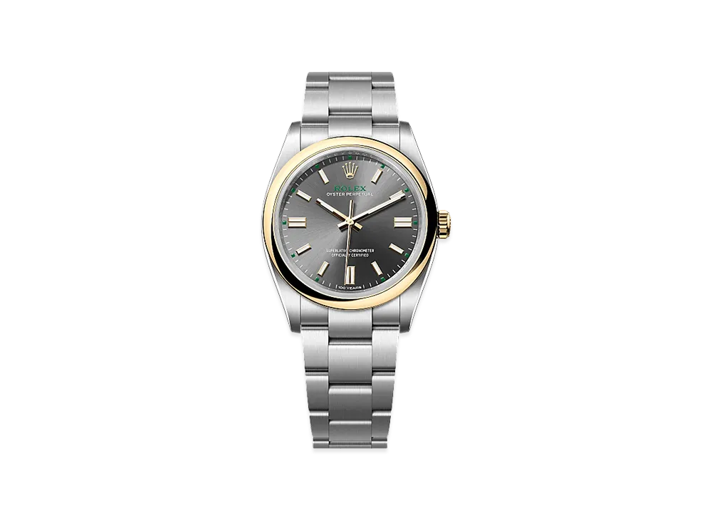 ロレックス オイスター パーペチュアル 36 オイスタースチール&イエローゴールド "スレート"