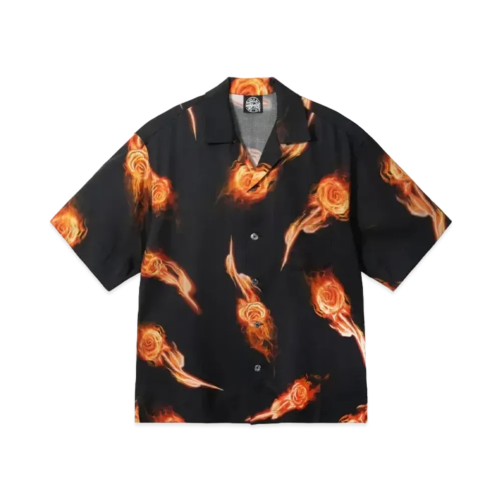 Stussy x Dries Van Noten Flame Rose Shirt "Black"