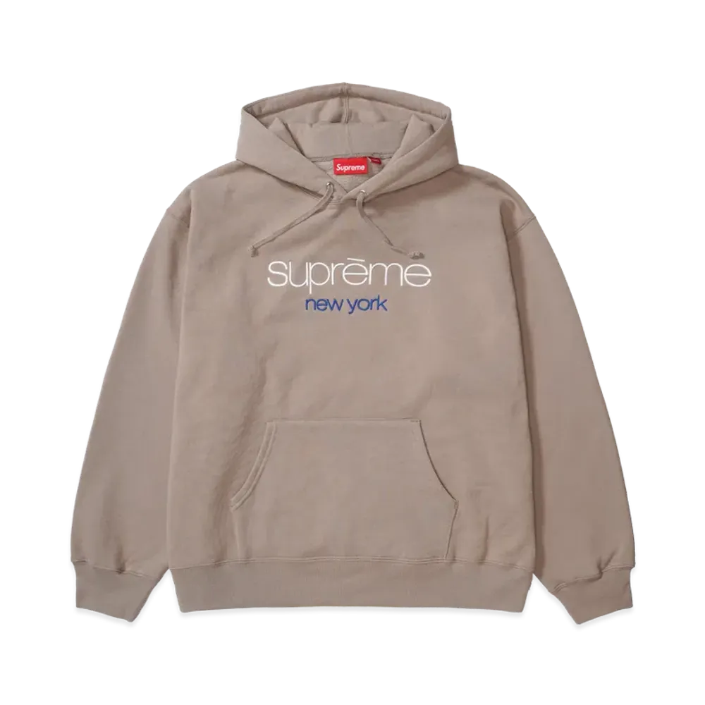 Supreme Classic Logo Hooded Sweatshirt "Taupe"