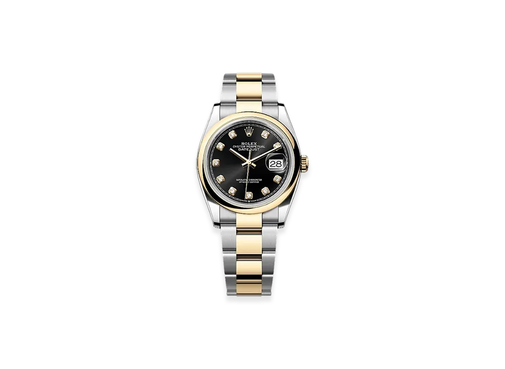 ROLEX Datejust 36 Oystersteel & Yellow Gold "Black"
