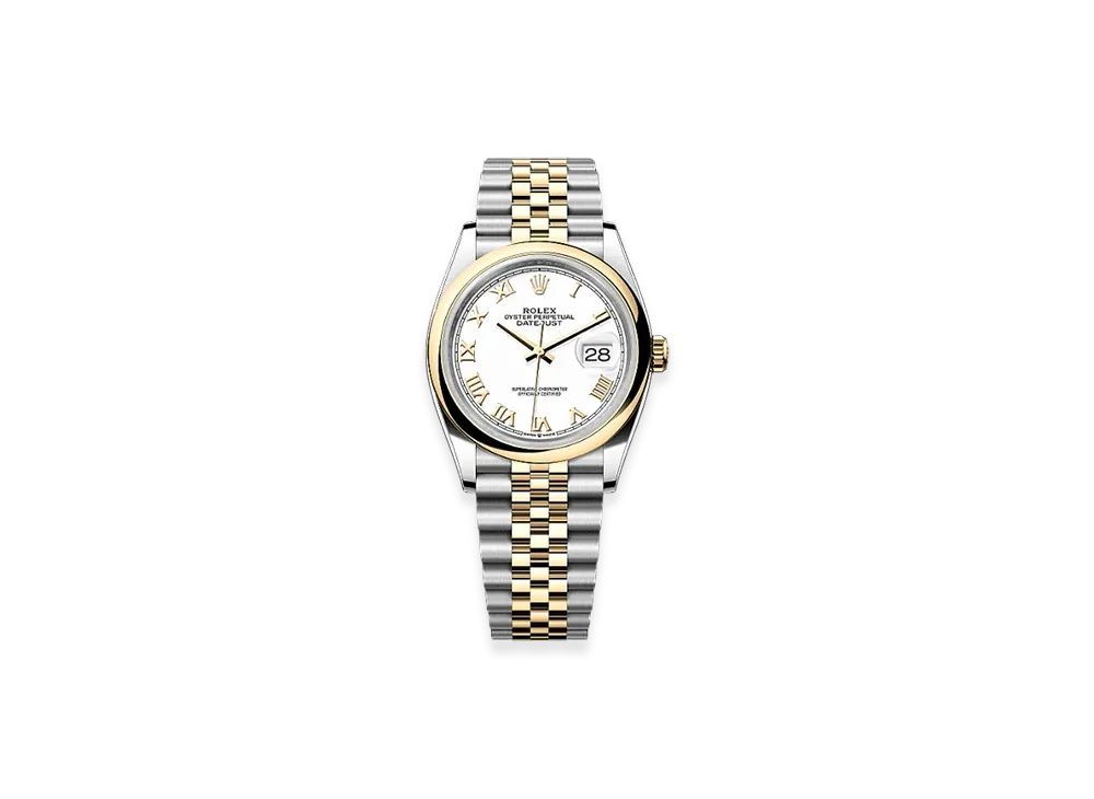 ROLEX Datejust 36 Oystersteel & Yellow Gold "White"