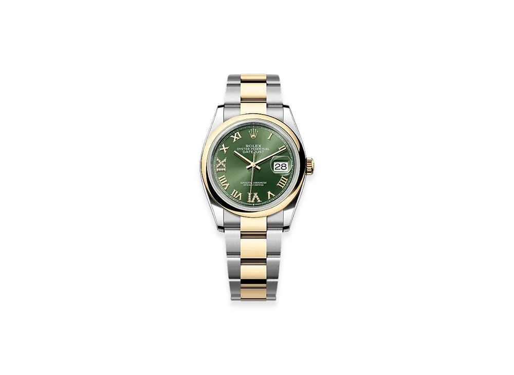 ROLEX Datejust 36 Oystersteel & Yellow Gold "Green"
