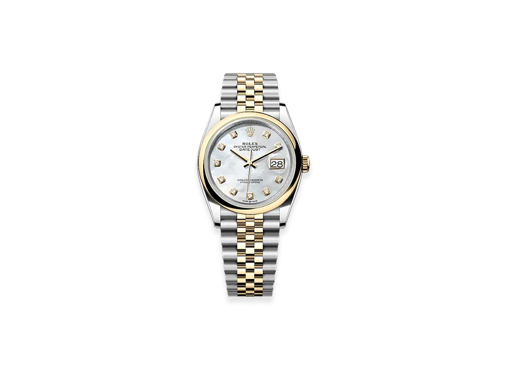 ROLEX Datejust 36 Oystersteel & Yellow Gold "White"