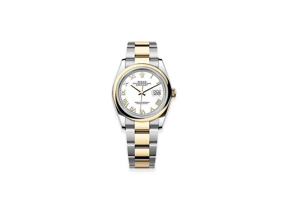 ROLEX Datejust 36 Oystersteel & Yellow Gold "White"