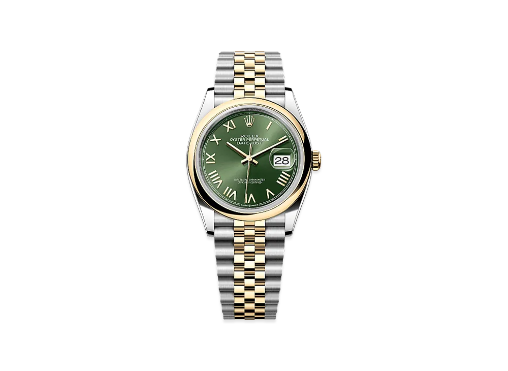 ROLEX Datejust 36 Oystersteel & Yellow Gold "Olive Green"