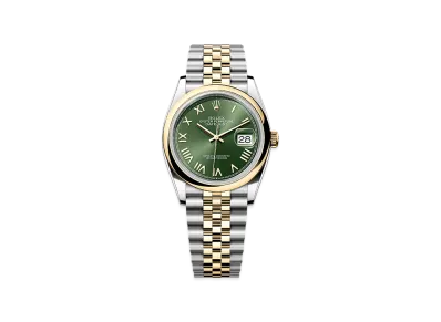 ROLEX Datejust 36 Oystersteel & Yellow Gold "Olive Green"