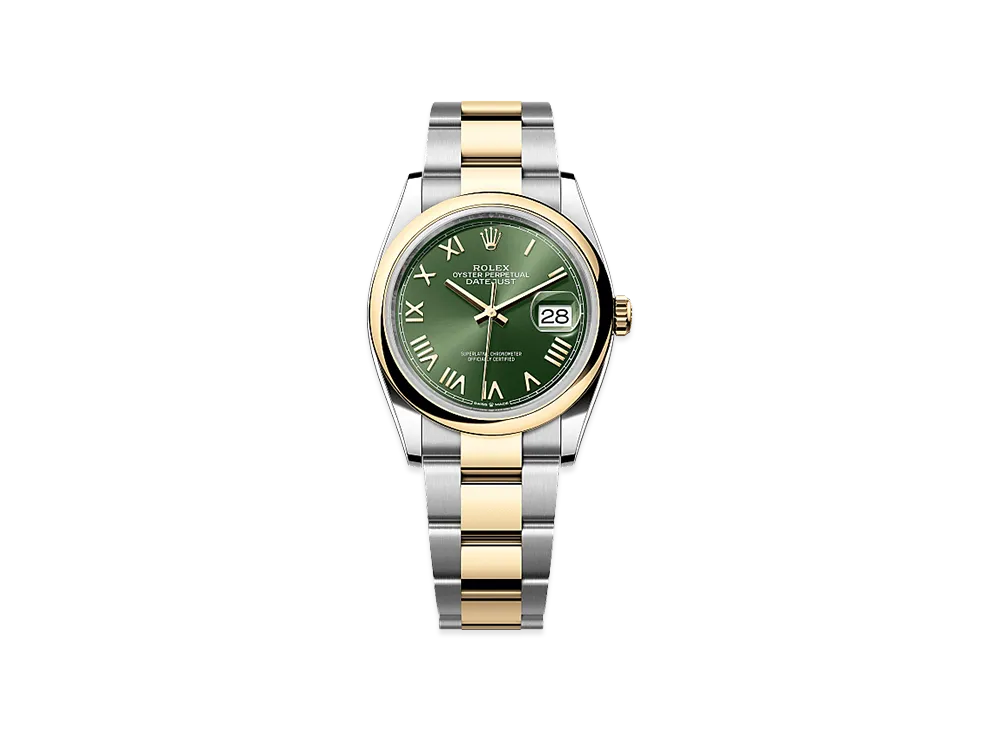 ROLEX Datejust 36 Oystersteel & Yellow Gold "Olive Green"